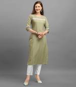 Light green printed rayon ethnic-kurtis