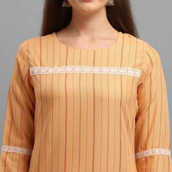 Peach printed rayon ethnic-kurtis 3
