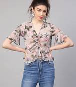 Multicolor printed georgette party-tops