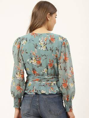 Multicolor printed georgette party-tops 3