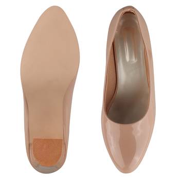 Do Bhai Beige Solid Pumps For Women 5