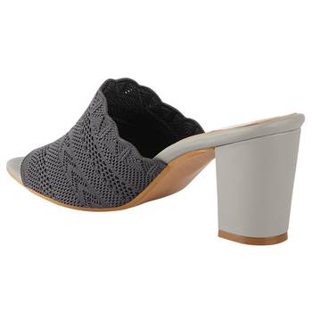 Do Bhai Grey Block Heels For Women 2