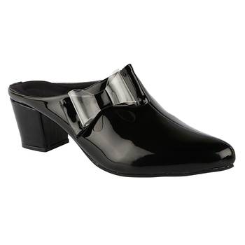 Do Bhai Black Solid Mules For Women 1