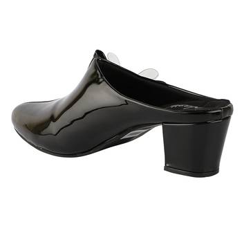 Do Bhai Black Solid Mules For Women 2