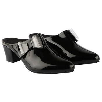 Do Bhai Black Solid Mules For Women 3