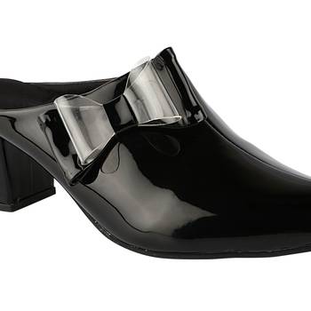 Do Bhai Black Solid Mules For Women 4