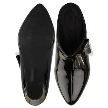 Do Bhai Black Solid Mules For Women 5