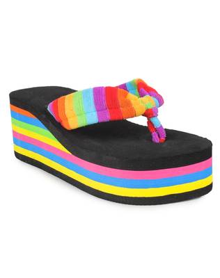 Do Bhai Black Casual Wedges For Women 1