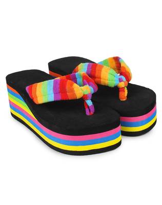 Do Bhai Black Casual Wedges For Women 4