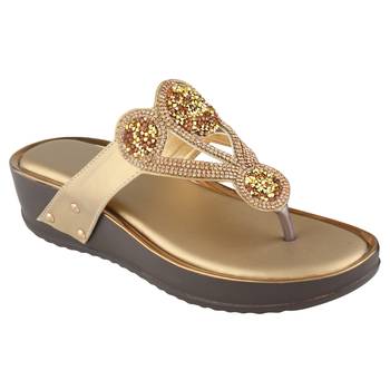 Do Bhai Copper Embellished Wedges For Women 1