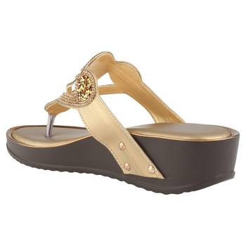 Do Bhai Copper Embellished Wedges For Women 2