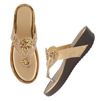 Do Bhai Copper Embellished Wedges For Women 3