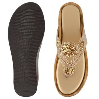 Do Bhai Copper Embellished Wedges For Women 5