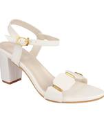 Do Bhai White Block Heels for Women