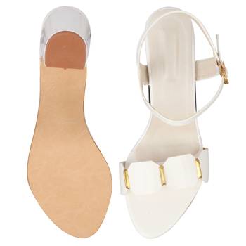 Do Bhai White Block Heels for Women 5