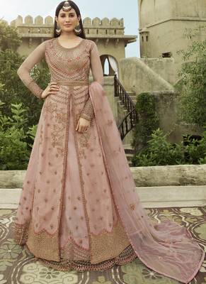 Baby Pink Net Pakistani Salwar Kameez 1