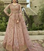 Baby Pink Net Pakistani Salwar Kameez