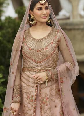 Baby Pink Net Pakistani Salwar Kameez 2
