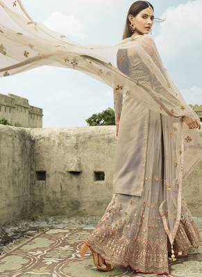 Grey Net Pakistani Salwar Kameez 3