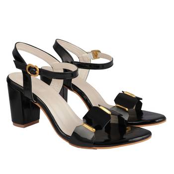 Do Bhai Black Block Heels for Women 3