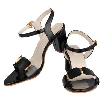 Do Bhai Black Block Heels for Women 4