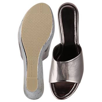 Do Bhai Grey Western Embellished Wedges for Women 5