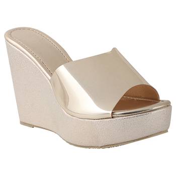 Do Bhai Gold Western Embellished Wedges for Women 1