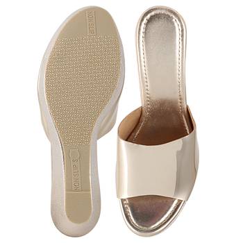 Do Bhai Gold Western Embellished Wedges for Women 5