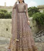 Onion Pink Net Pakistani Salwar Kameez