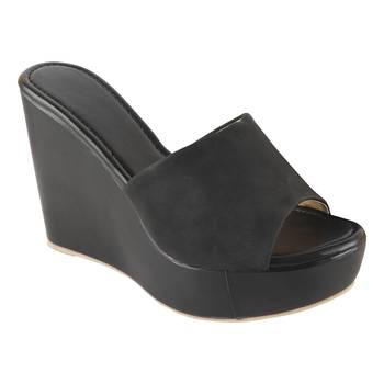 Do Bhai Black Casual Wedges For Women 1