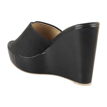 Do Bhai Black Casual Wedges For Women 2