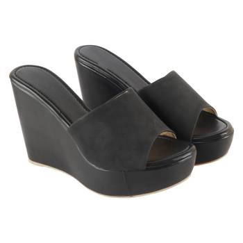 Do Bhai Black Casual Wedges For Women 4