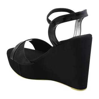 Do Bhai Black Casual Wedges for Women 2