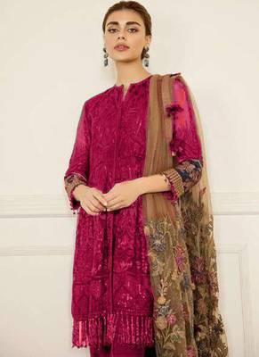 Maroon Georgette Pakistani Salwar Kameez 2