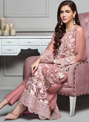Dark Pink Georgette Pakistani Salwar Kameez 3