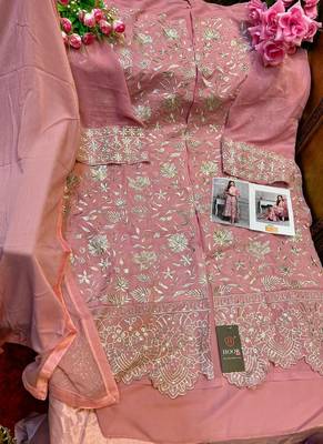 Dark Pink Georgette Pakistani Salwar Kameez 4