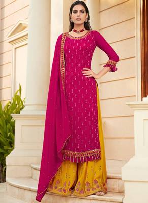 Rani Pink Georgette Pakistani Salwar Kameez 1