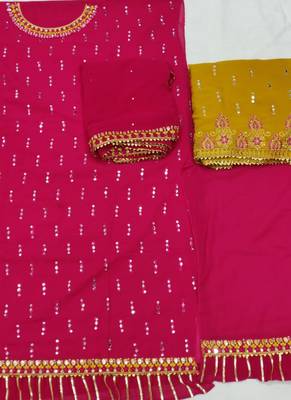 Rani Pink Georgette Pakistani Salwar Kameez 2