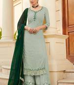 Sea Green Georgette Pakistani Salwar Kameez