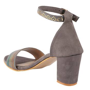 Do Bhai Grey Solid Heels for Women 3