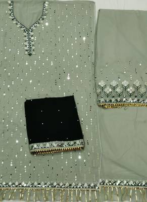 Sea Green Georgette Pakistani Salwar Kameez 2