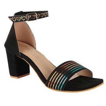 Do Bhai Black Solid Heels for Women 1