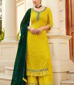 Yellow Georgette Pakistani Salwar Kameez