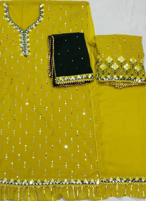 Yellow Georgette Pakistani Salwar Kameez 2