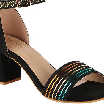 Do Bhai Black Solid Heels for Women 2