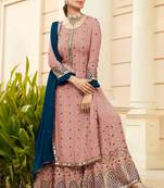 Dark Pink Georgette Pakistani Salwar Kameez