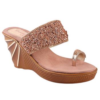 Do Bhai Pink Embellished Wedges for Women 1