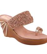 Do Bhai Pink Embellished Wedges for Women