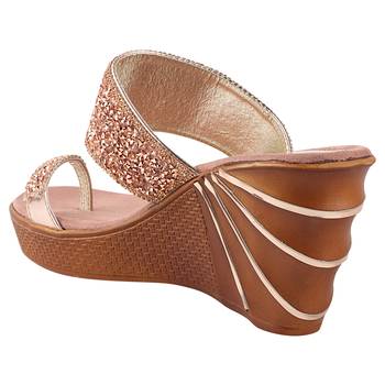 Do Bhai Pink Embellished Wedges for Women 3