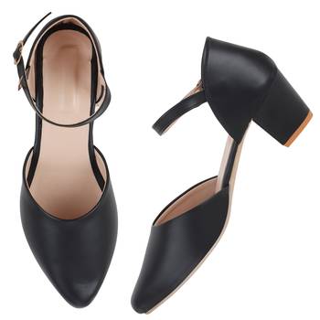 Do Bhai Black Block Heels for Women 3